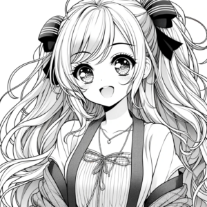 Tranh Tô Màu Anime Girl Cute