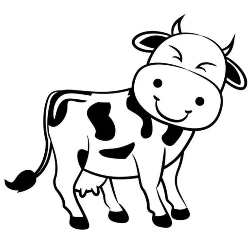 Tô màu con bò cười trong ánh nắng mặt trời
