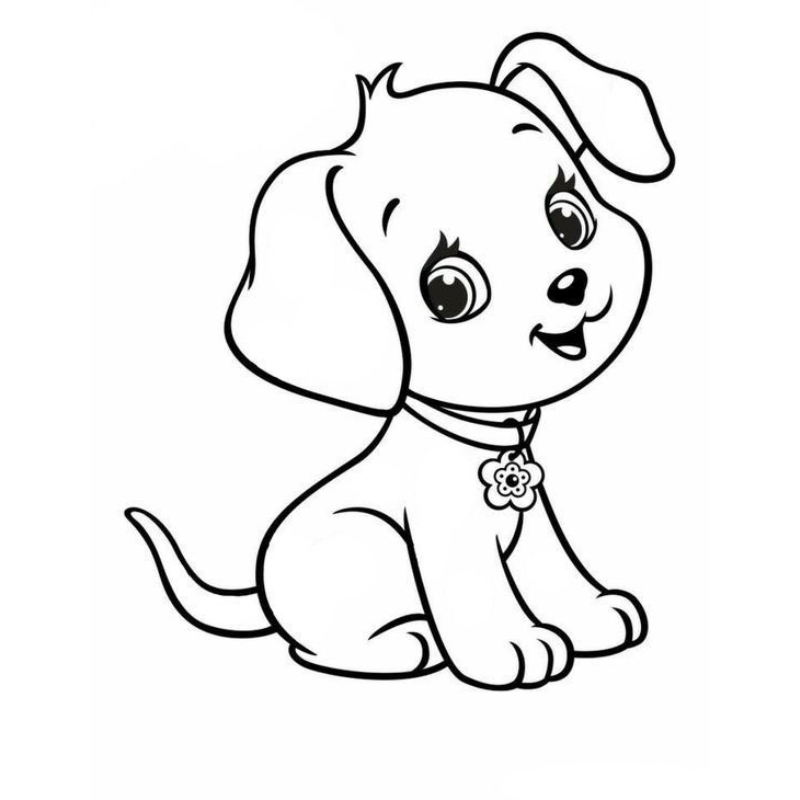 Tô màu con chó Shiba Inu trong trang sách màu của em nhỏ