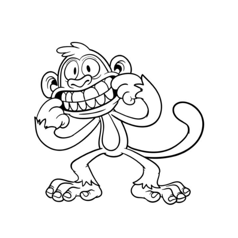 Tô màu và học về loài khỉ trong sách giáo khoa
