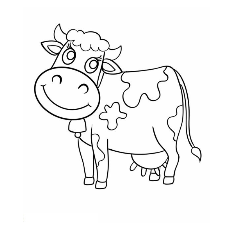 Tranh tô màu sinh hoạt hàng ngày của bò sữa trên trang trại