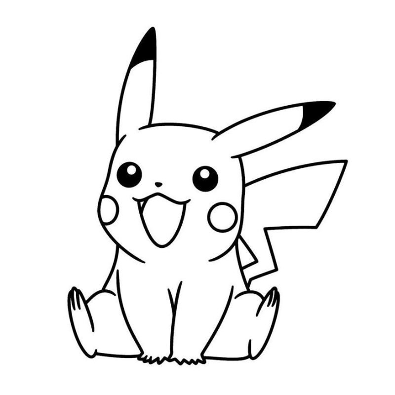 Hướng dẫn vẽ tranh tô màu Pokemon Pikachu đơn giản