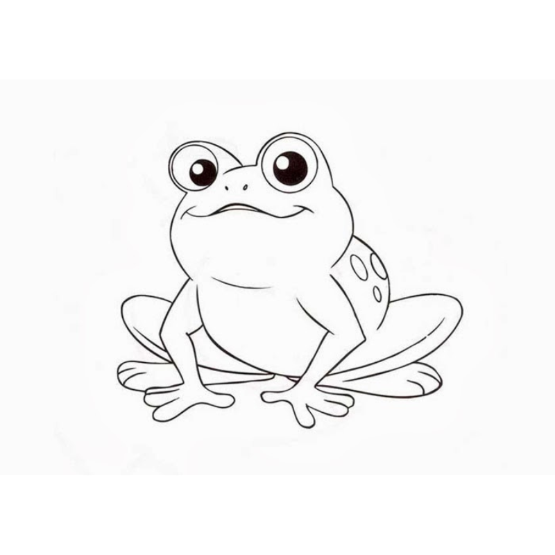 Tranh tô màu con vật con ếch cho bé 2 tuổi